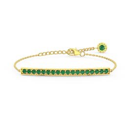 Eternity Emerald 18ct Gold Vermeil Line Bracelet
