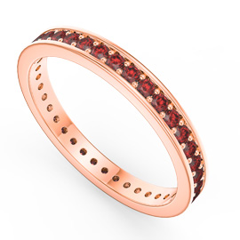 Promise Ruby 9ct Rose Gold Channel Full Eternity Ring