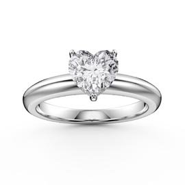 Unity 1ct Heart Moissanite Solitaire 18ct White Gold Proposal Ring