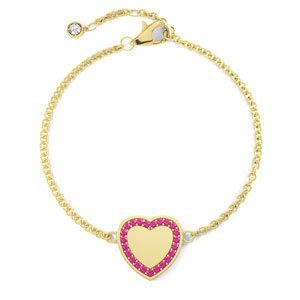 Charmisma Ruby 18ct Gold Vermeil Heart Bracelet