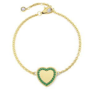 Charmisma Emerald 18ct Gold Vermeil Heart Bracelet