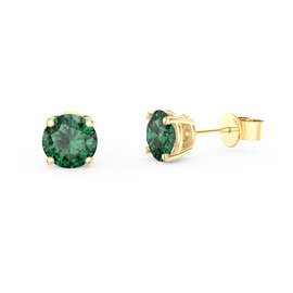 Charmisma 1ct Emerald 9ct Yellow Gold Stud Earrings