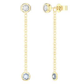 By the Yard Aquamarine 18ct Gold Vermeil Stud and Drop Earrings Set
