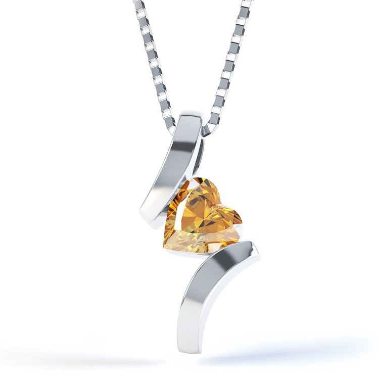 Combinations Citrine Heart Silver 
