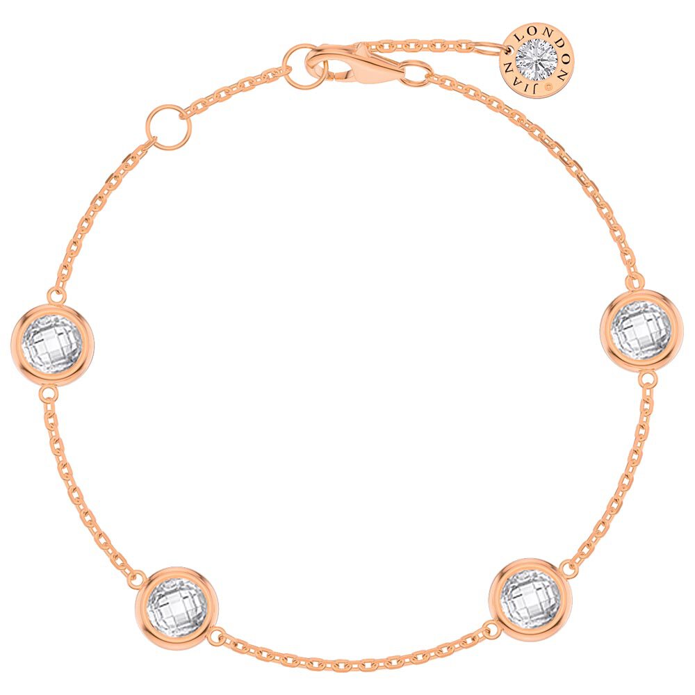 White Sapphire By the Yard 18ct Rose Gold Vermeil Bracelet #1