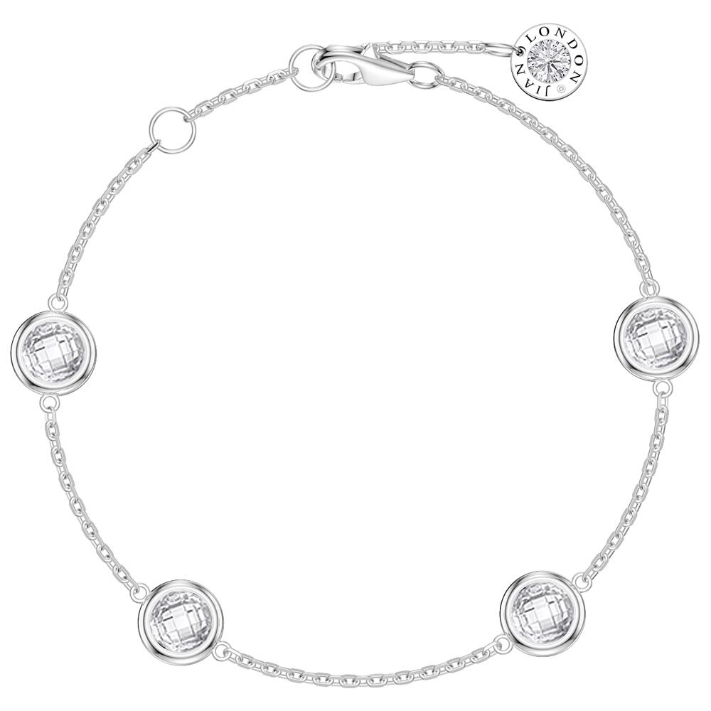 White Sapphire and Diamond By the Yard 18ct White Gold Bracelet
