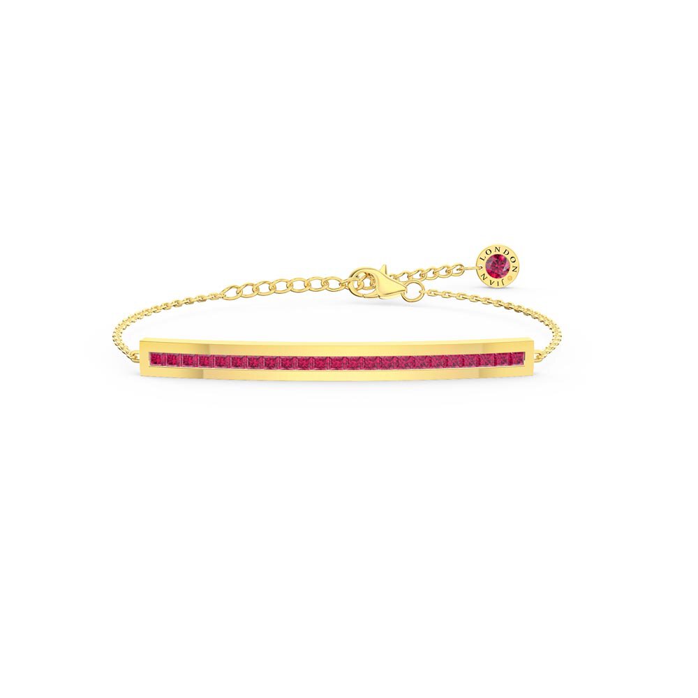 Princess Ruby 18ct Yellow Gold Line Bracelet
