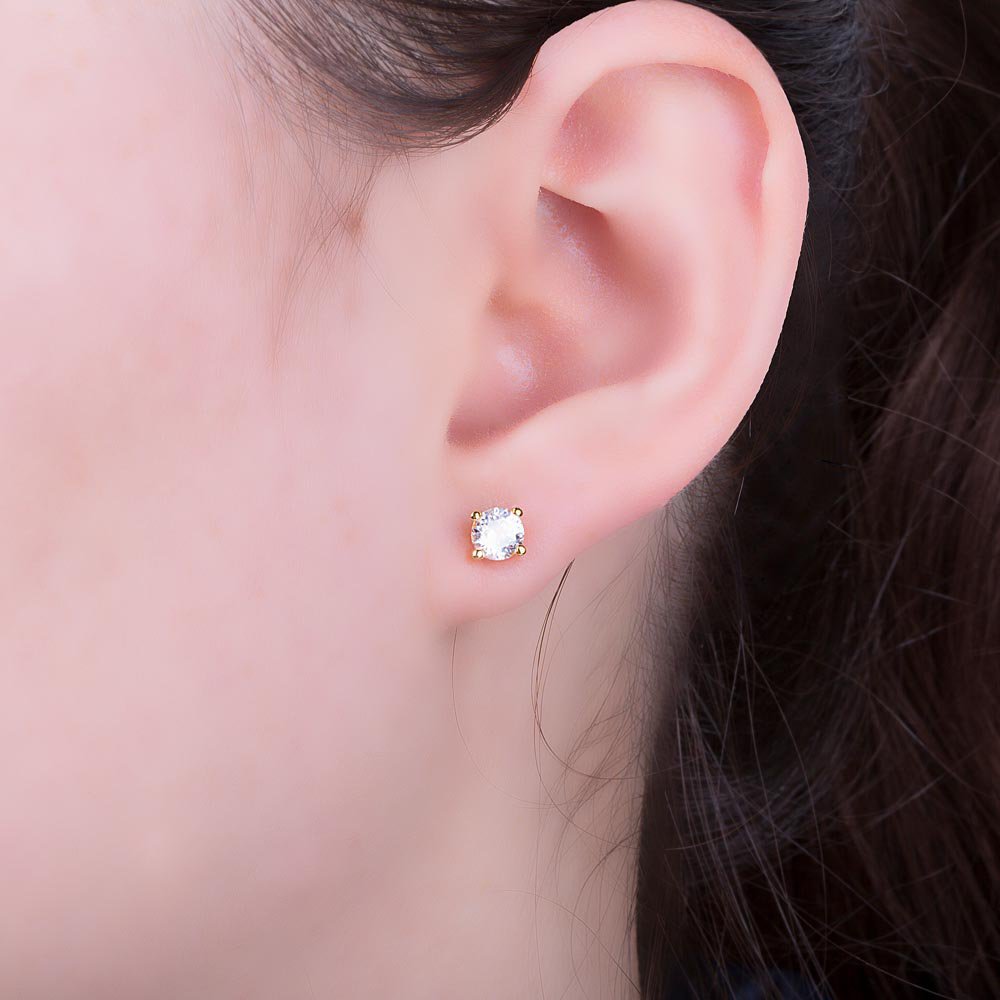 Charmisma 1ct White Sapphire 9ct Rose Gold Stud Earrings #2