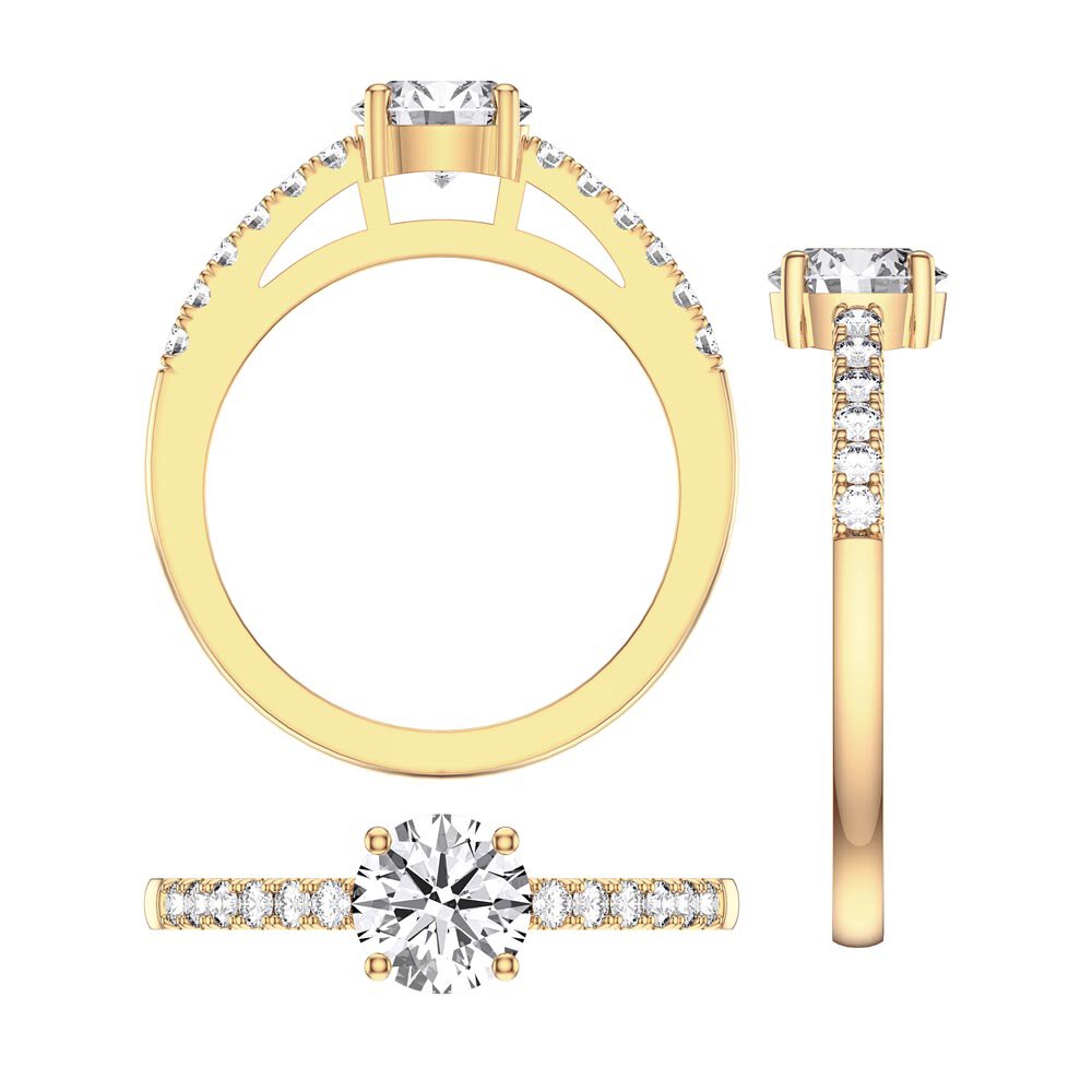 Unity 1ct Aquamarine Diamond Pave 18ct Yellow Gold Engagement Ring #4