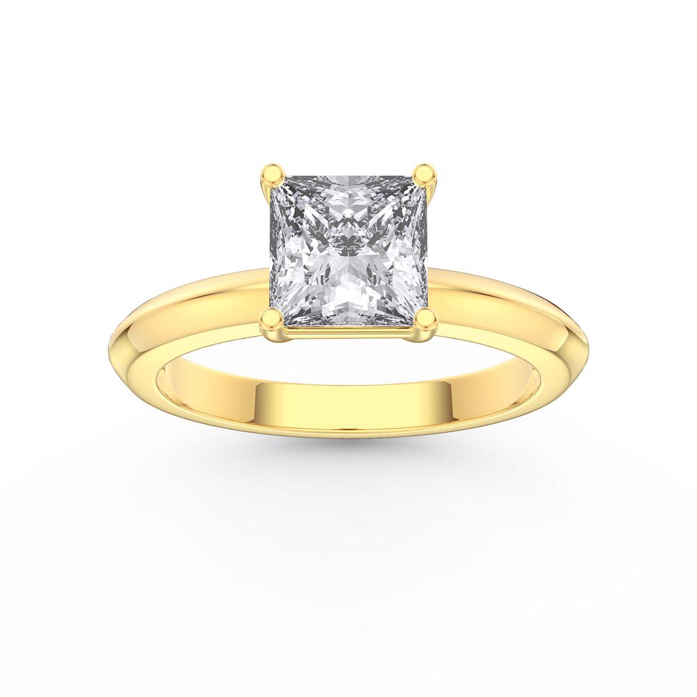 Unity 1ct Princess Moissanite Solitaire 18ct Yellow Gold Engagement Ring