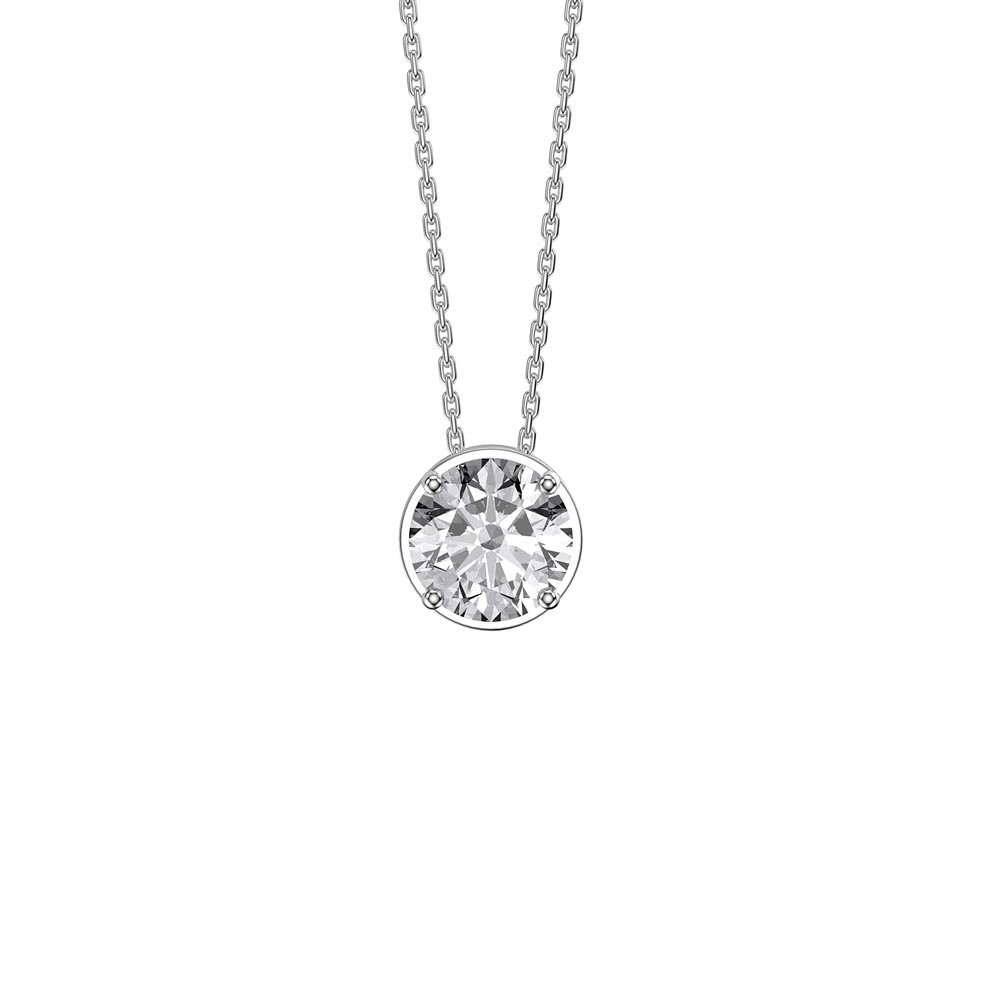 Infinity 1.0ct Solitaire White Sapphire 9ct White Gold Pendant