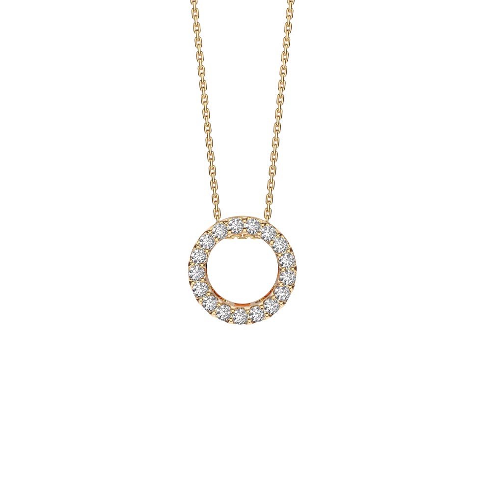 Infinity White Sapphire Pave and Halo 18ct Gold Vermeil Pendant Set #2