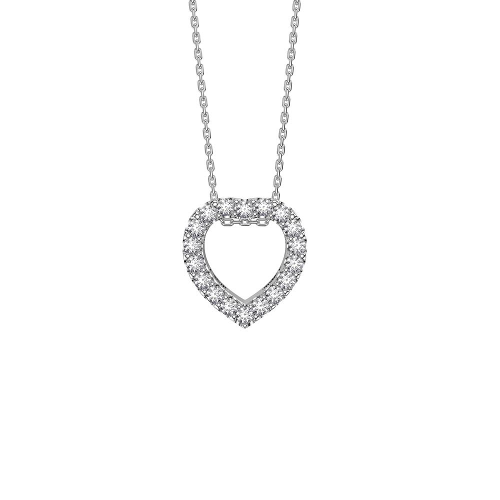 Infinity Heart White Sapphire Halo Platinum plated Silver Pendant