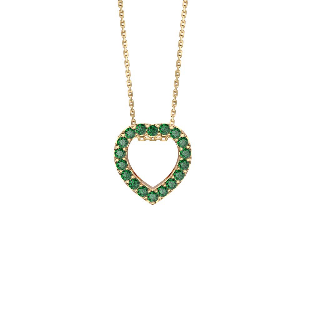 Infinity Emerald Heart Solitaire and Halo 18ct Gold Vermeil Pendant Set #2