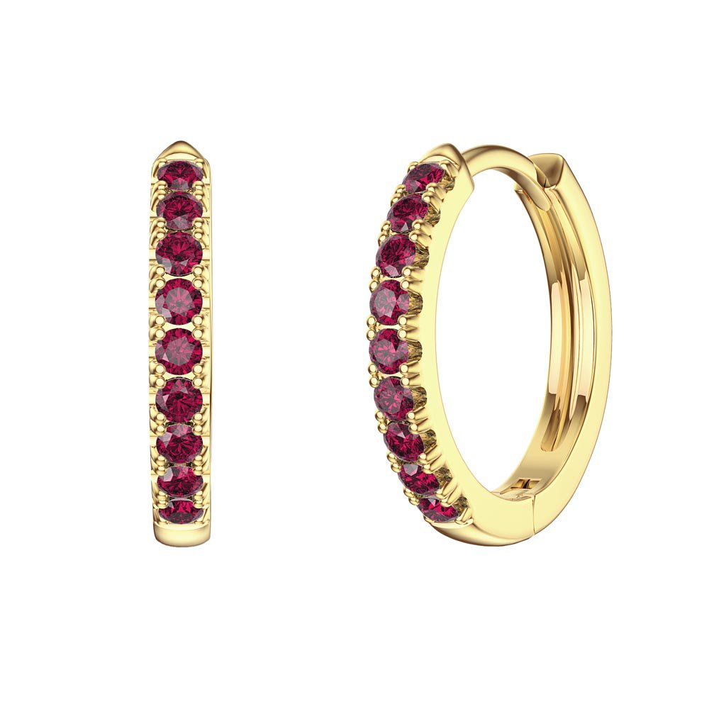 Charmisma Ruby 18ct Gold Vermeil Hoop Earrings Small #1