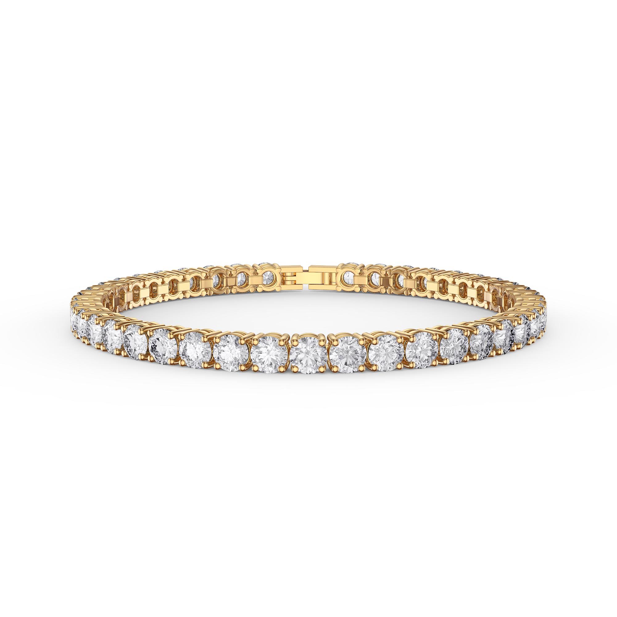 Eternity 10ct Diamond CZ 18ct Gold plated Silver Tennis Bracelet | Jian ...