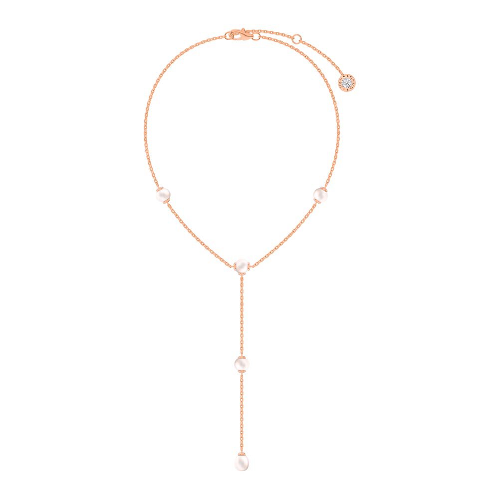 Pearl By the Yard 18ct Rose Gold Vermeil Lariat Necklace