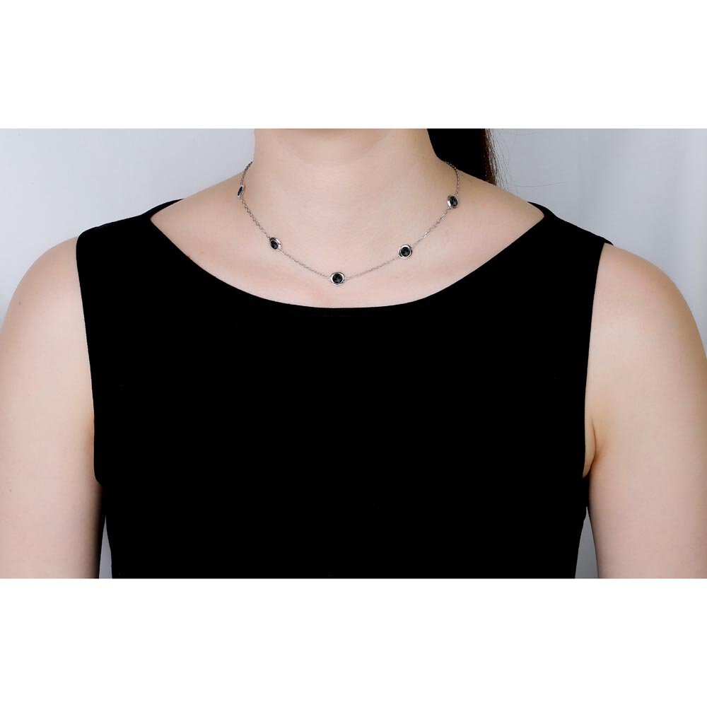 Onyx By the Yard Platinum plated Silver Choker Necklace #2