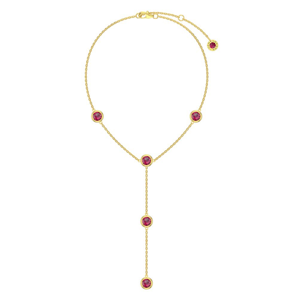 Ruby By the Yard 18ct Gold Vermeil Lariat Necklace