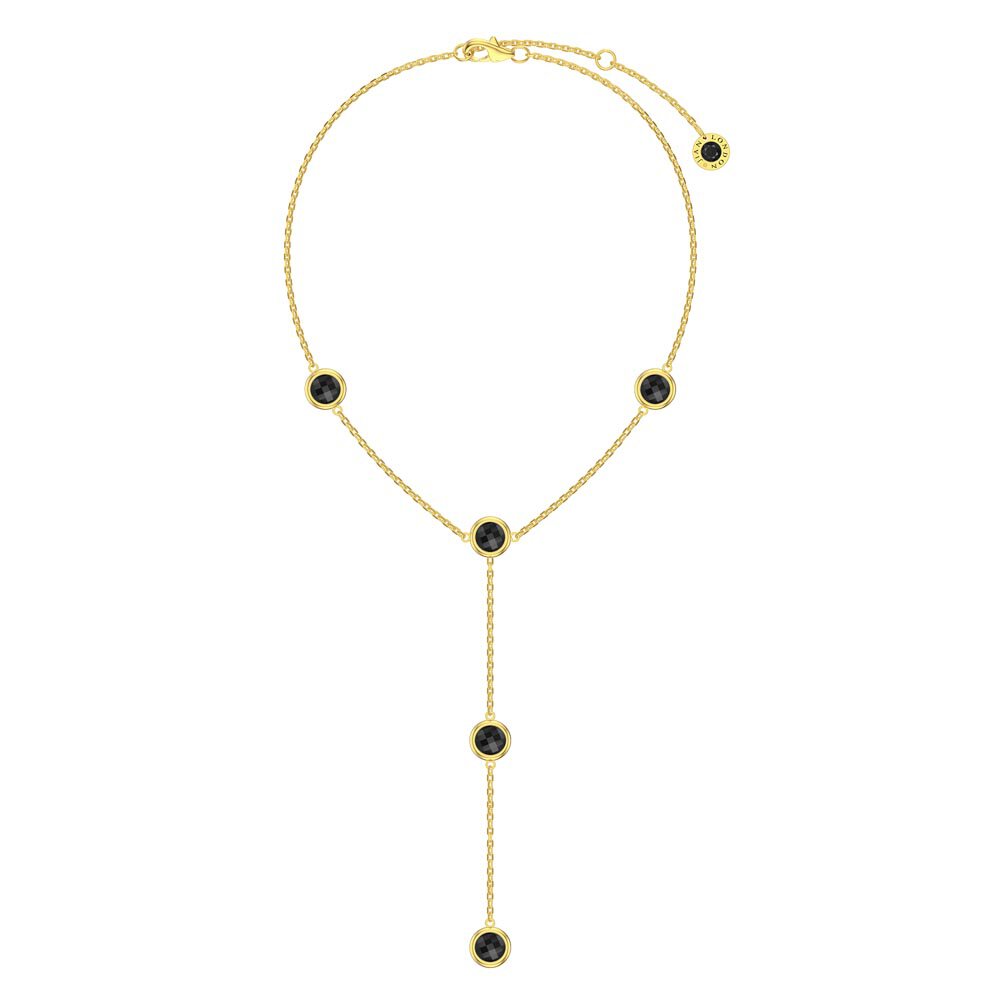 Onyx By the Yard 18ct Gold Vermeil Lariat Necklace