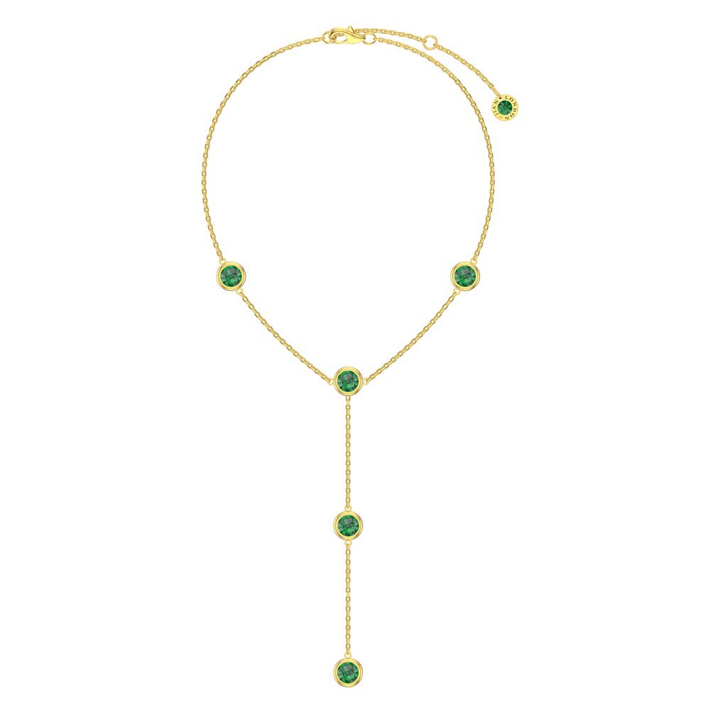 Emerald By the Yard 18ct Gold Vermeil Lariat Necklace #1