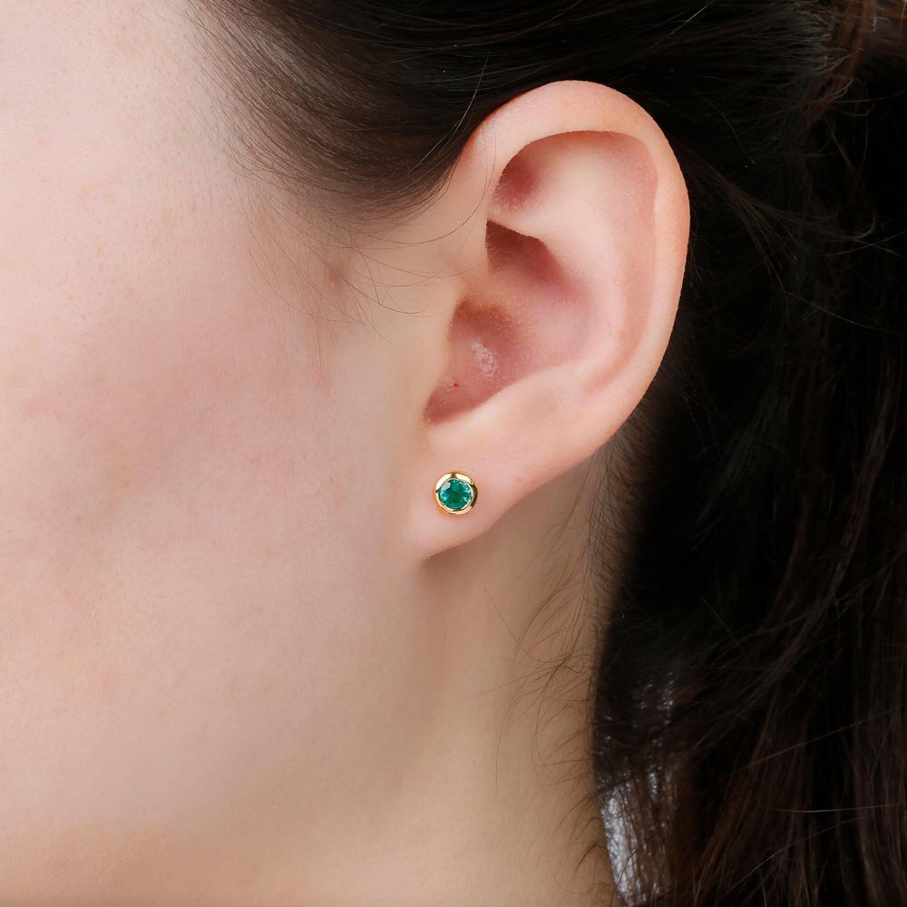 Infinity Emerald 18ct Gold Vermeil Stud Earrings #2