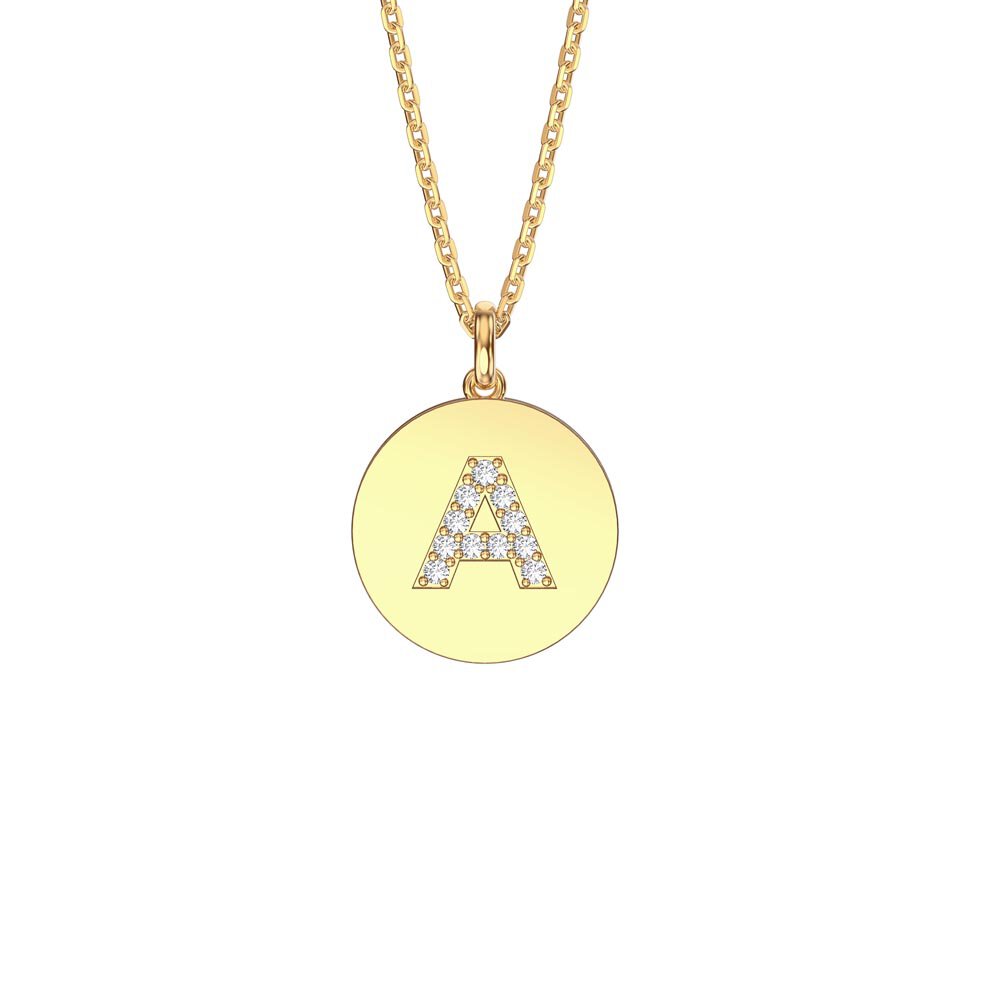 Charmisma Moissanite Pave 18ct Gold Vemeil Alphabet Pendant A