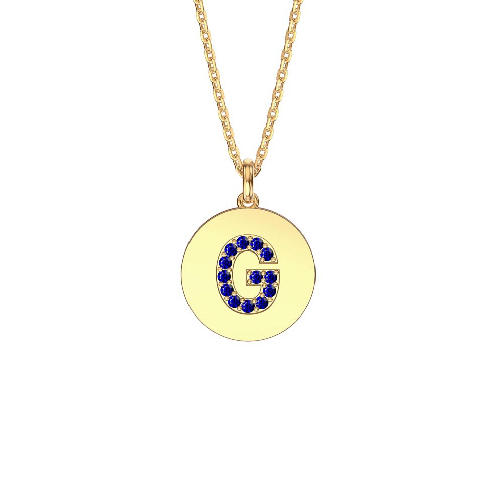 Charmisma Sapphire Pave 18ct Gold Vemeil Alphabet Pendant G