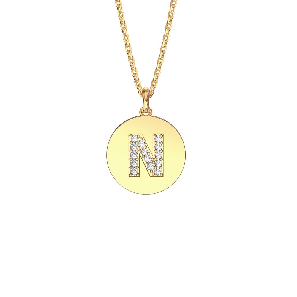 Charmisma Moissanite Pave 18ct Gold Vemeil Alphabet Pendant N