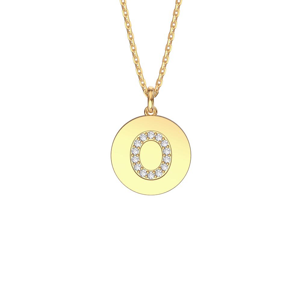 Charmisma Moissanite Pave 18ct Gold Vemeil Alphabet Pendant O