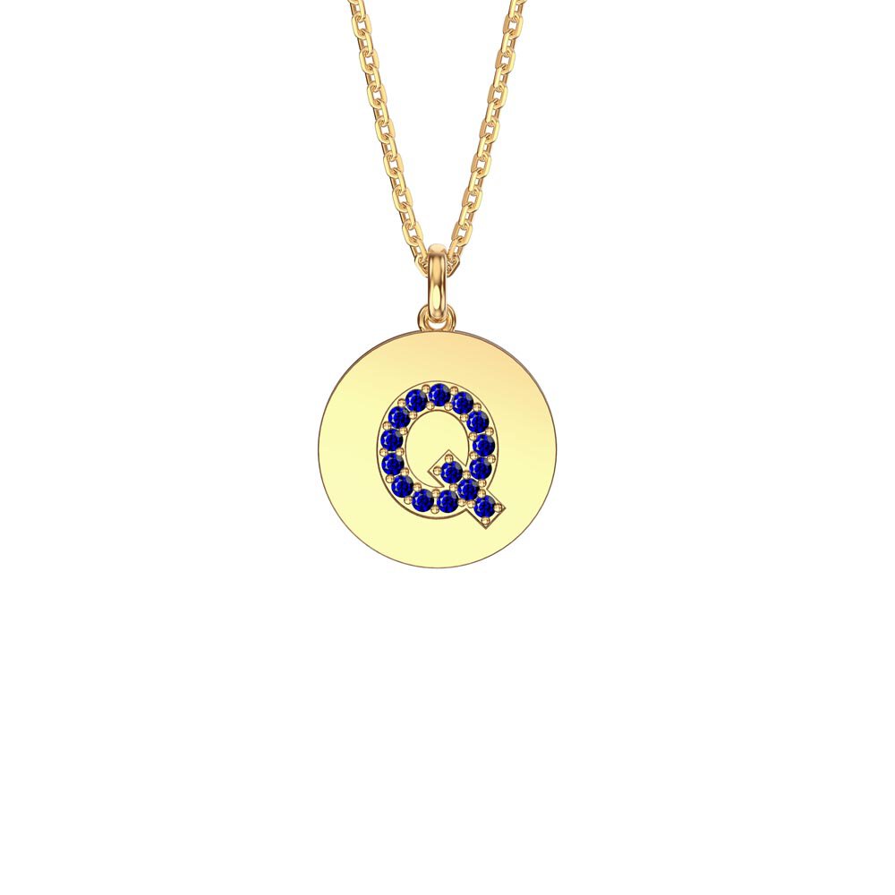 Charmisma Sapphire Pave 18ct Gold Vemeil Alphabet Pendant Q