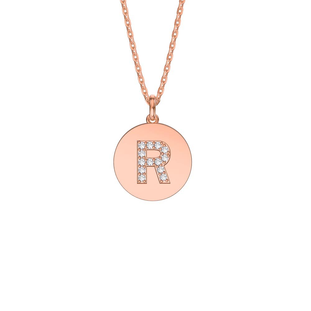 Charmisma Moissanite Pave 18ct Rose Gold Vemeil Alphabet Pendant R