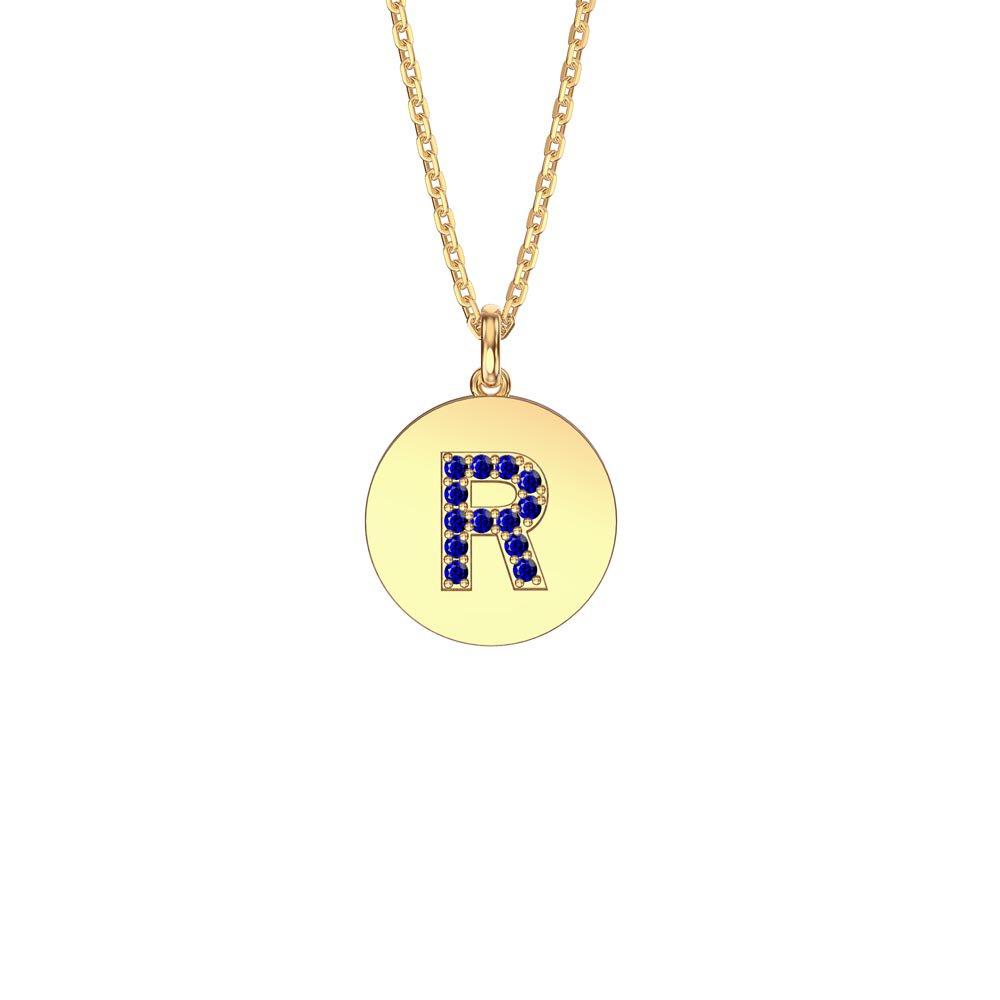 Charmisma Sapphire Pave 18ct Gold Vemeil Alphabet Pendant R