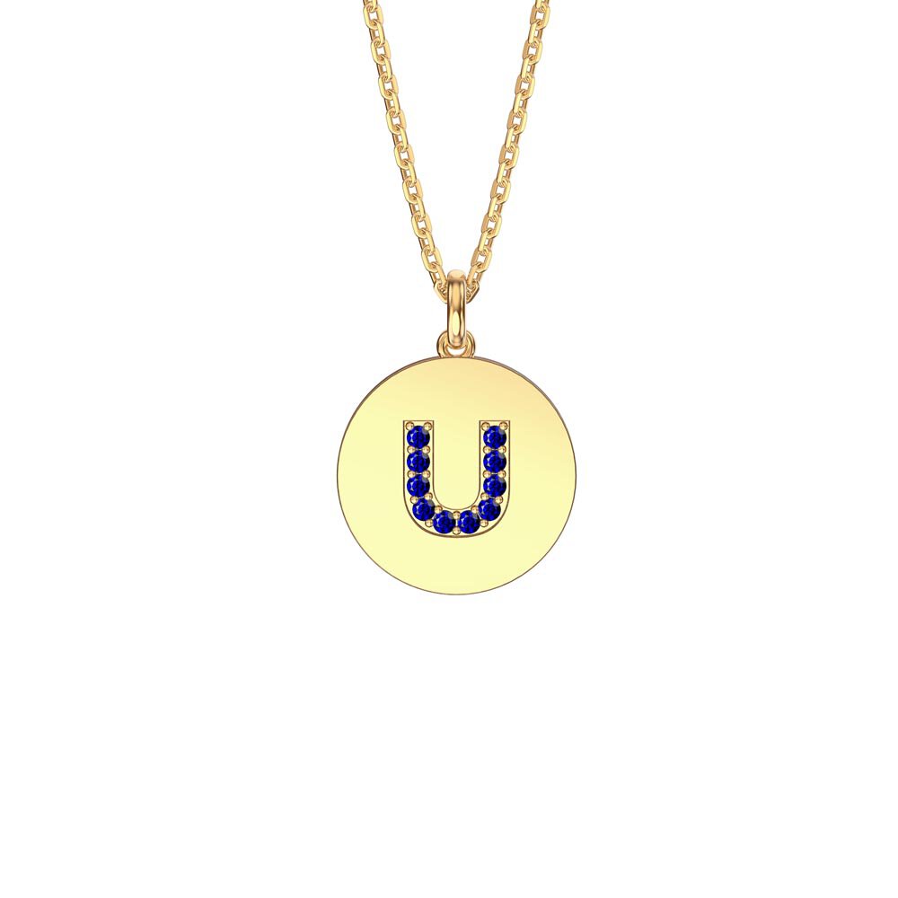 Charmisma Sapphire Pave 18ct Gold Vemeil Alphabet Pendant U