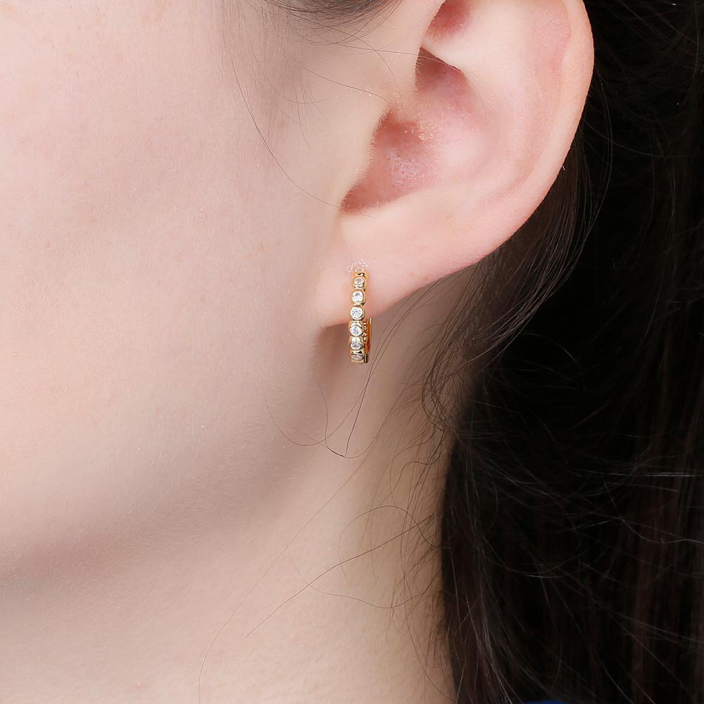 Infinity White Sapphire 18ct Rose Gold Vermeil Hoop Earrings Small #2