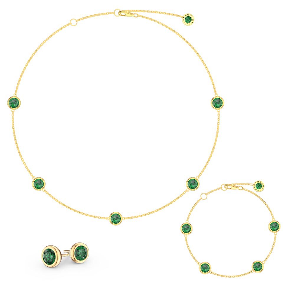 Emerald By the Yard 18ct Gold Vermeil Jewellery Set
