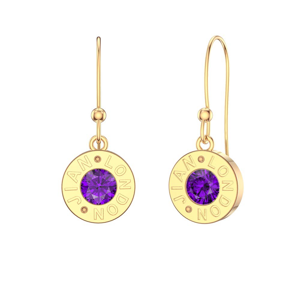 Charmisma Amethyst 18ct Gold Vermeil Dainty Drop Earrings