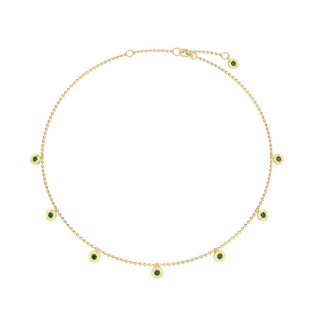 Charmisma Emerald 18ct Gold Vermeil Drop Choker Necklace