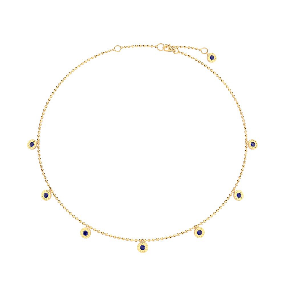 Charmisma Sapphire 18ct Gold Vermeil Drop Choker Necklace