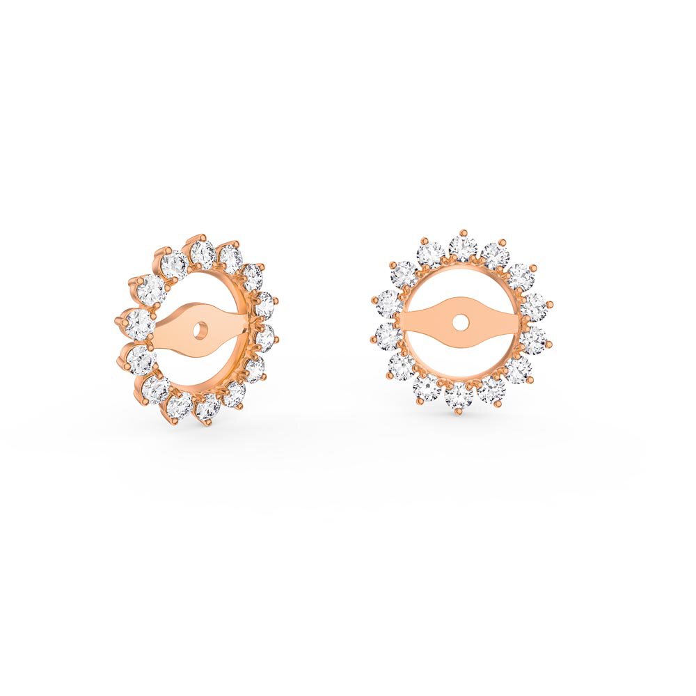 Fusion White Sapphire 18ct Rose Gold Vermeil Earring Starburst Halo Jackets