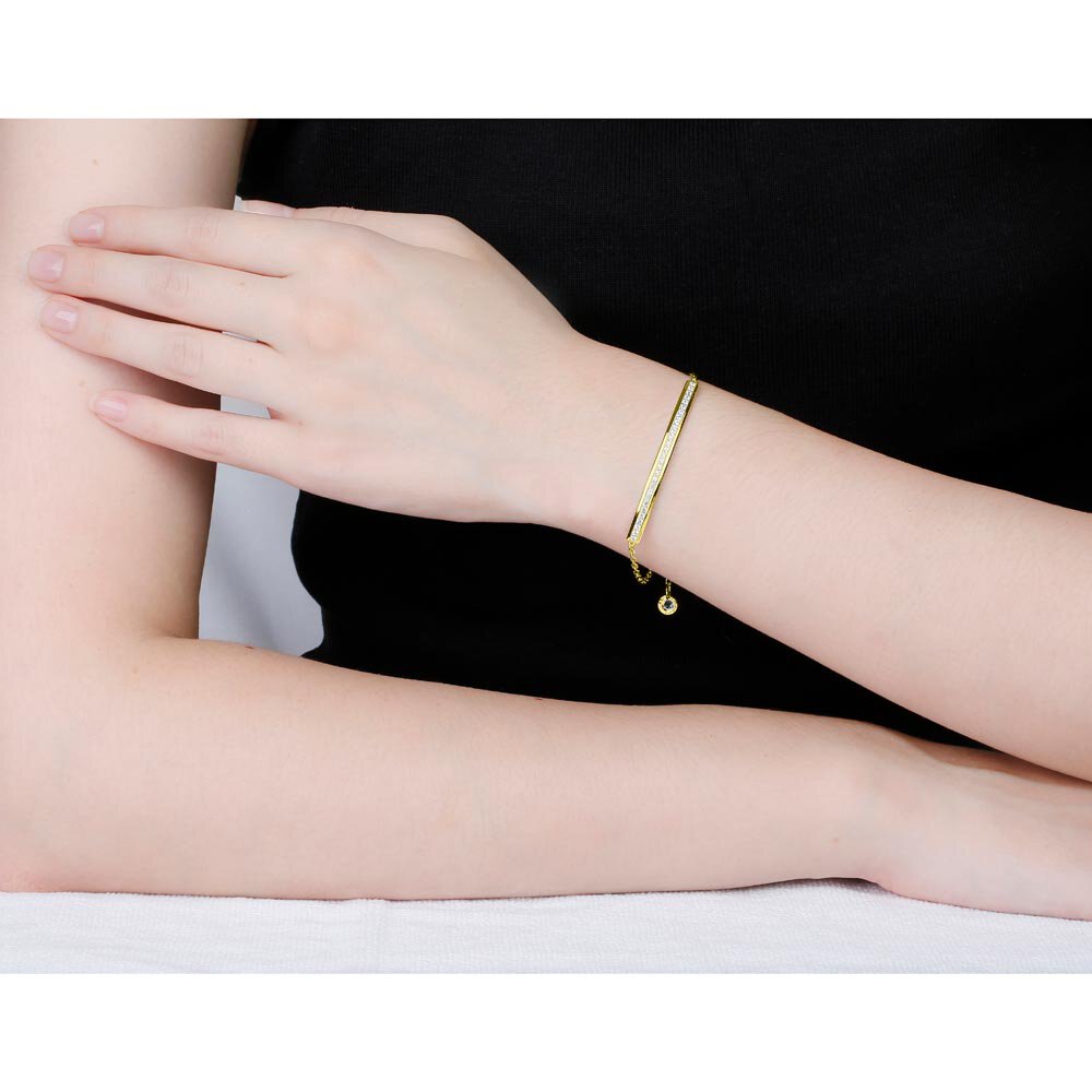Unity White Sapphire 18ct Gold Vermeil Line Bracelet #2