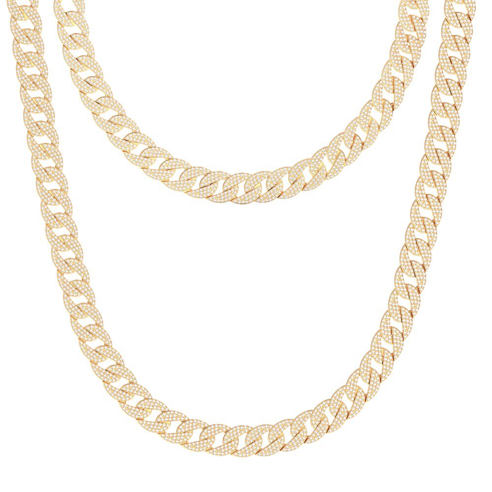 Infinity White Sapphire 18ct Gold Vermeil Silver Pave Link Choker Necklace #3