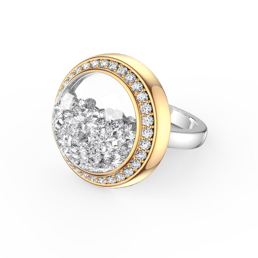 SnowDome 1.5ct Diamond Pave 14ct Yellow Gold Ring