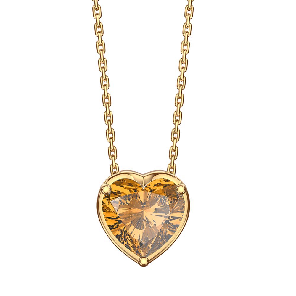 Infinity 1ct Heart Citrine 18ct Yellow Gold Pendant