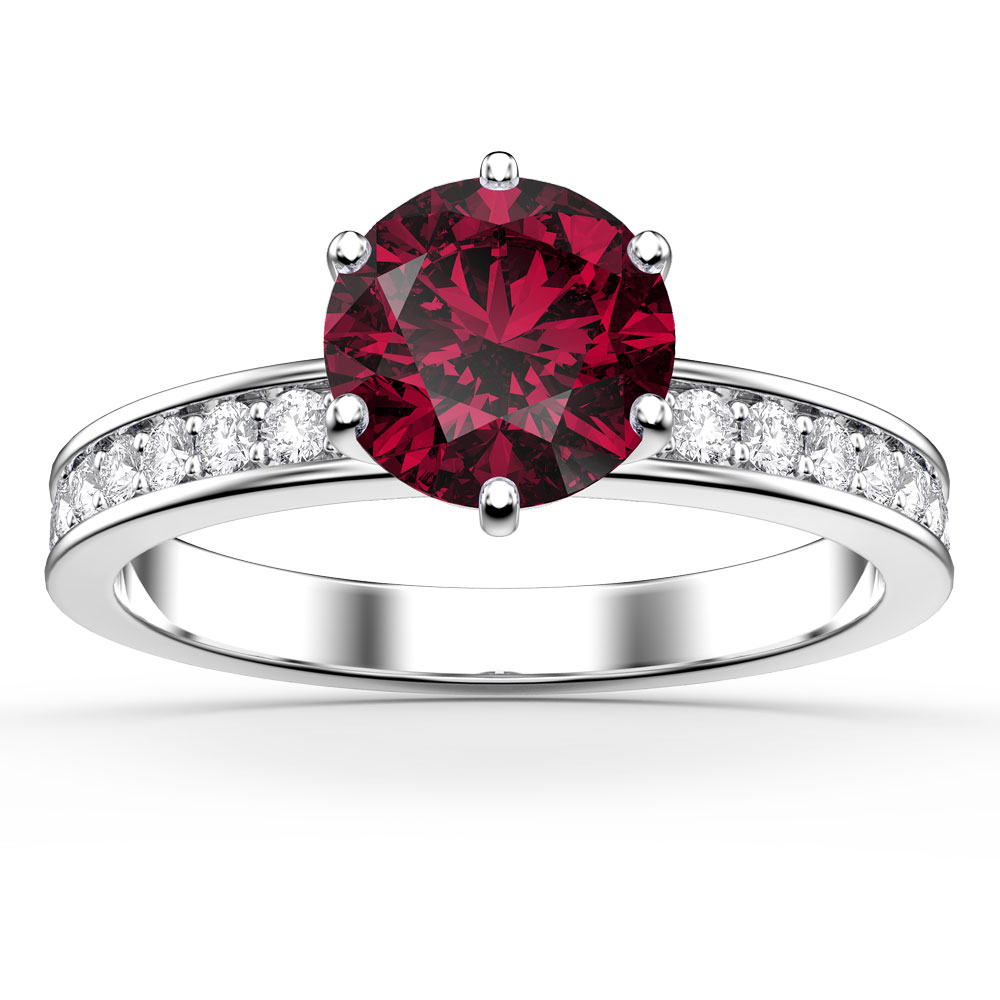 Unity 1ct Ruby 9ct White Gold Channel Proposal Ring