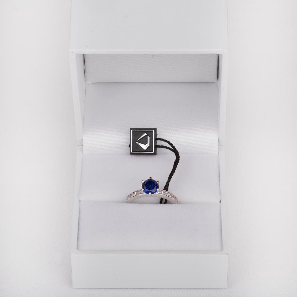 Unity 1ct Sapphire 9ct White Gold Channel Promise Ring #5