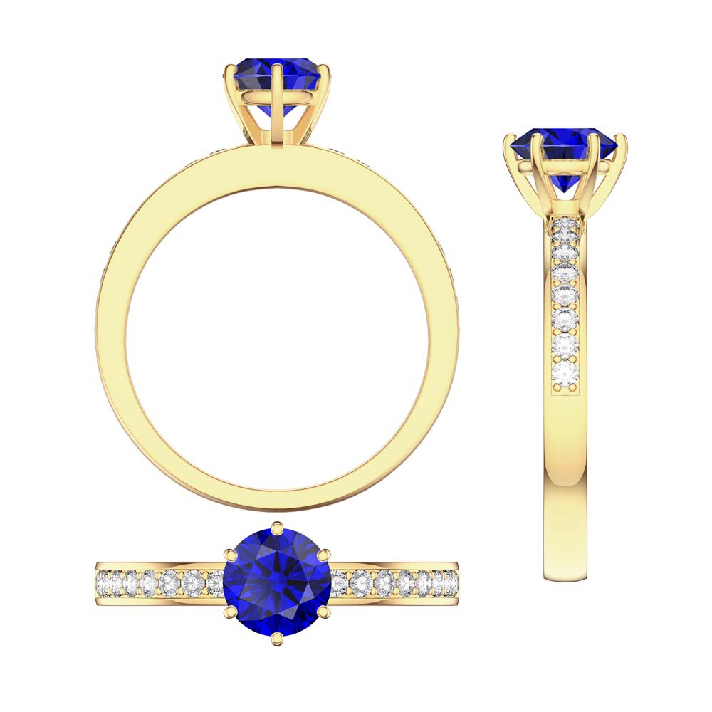 Unity 1ct Sapphire and Diamond 18ct Yellow Gold Channel Engagement Ring #8