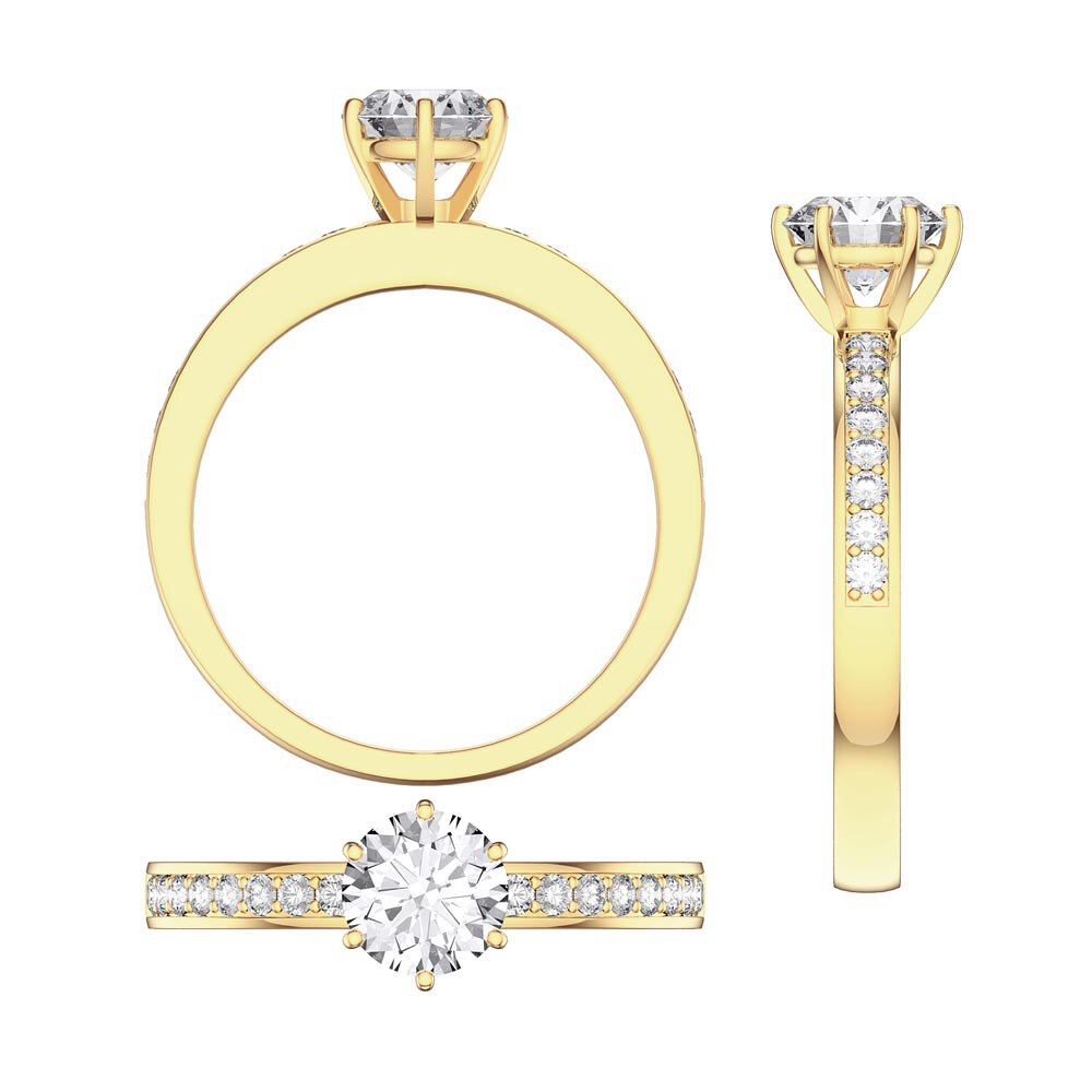 Unity 1ct Moissanitee 18ct Yellow Gold Diamond Channel Set Engagement Ring #7