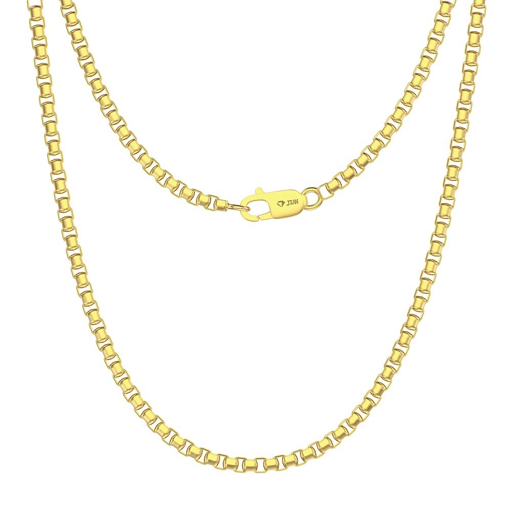 Medium 18ct Gold Vermeil Box Chain Necklace 3.3MM