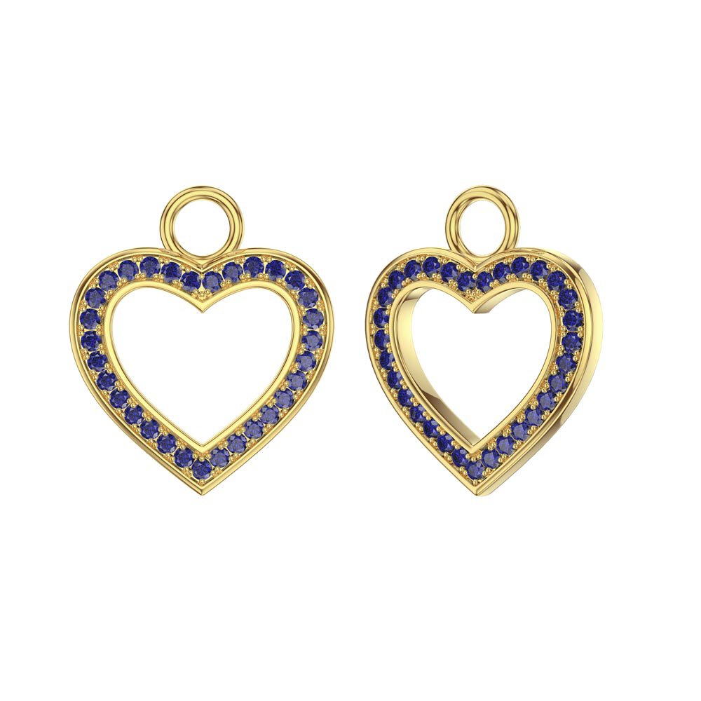 Sapphire Heart 18ct Gold Vermeil Interchangeable Sapphire Hoop Drop Set #4